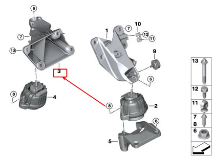 NEW BMW Z4 ROADSTER E89 RIGHT ENGINE SUPPORT 22116779370 ORIGINAL