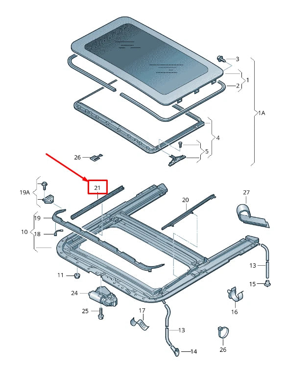 NEW AUDI A5 8T RIGHT SUNROOF OPENING TRIM 8D9877782A01C 8D9877782A 01C ORIGINAL