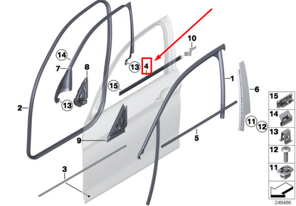 new bmw 1 f20 front left door channel sealing 51337240859 7240859 original