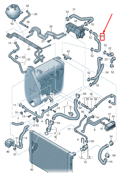 NEW AUDI A3 SPORTBACK 8P EGR COOLANT HOSE 3C0121157AA ORIGINAL
