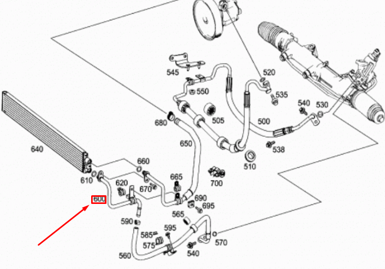 NEW MERCEDES-BENZ C W204 AMG POWER STEERING PREESSURE LINE A2124602024 ORIGINAL