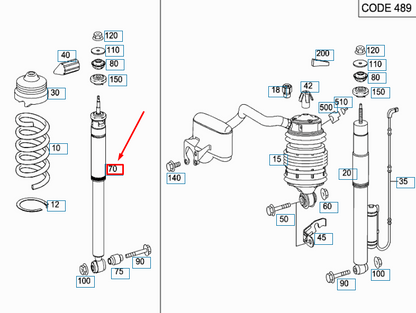 new mercedes-benz e w211 rear shock absorber a2113261500 original