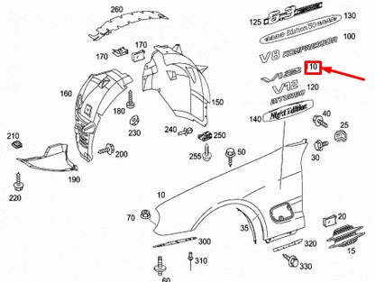 NEW MERCEDES-BENZ S W221 FRONT FENDER EMBLEM BADGE A1408173615 ORIGINAL