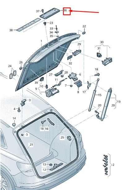 NEW AUDI Q3 F3 REAR LICENSE PLATE BRACKET 4N08271139B9 ORIGINAL