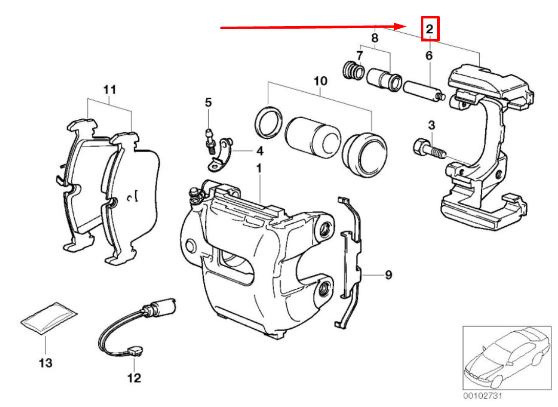 new bmw 3 e46 front brake calliper carrier 34112282619 original