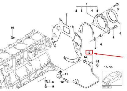 NEW BMW 3 CABRIO E46 CRANKSHAFT POSITION SENSOR 7830789 12147830789 ORIGINAL