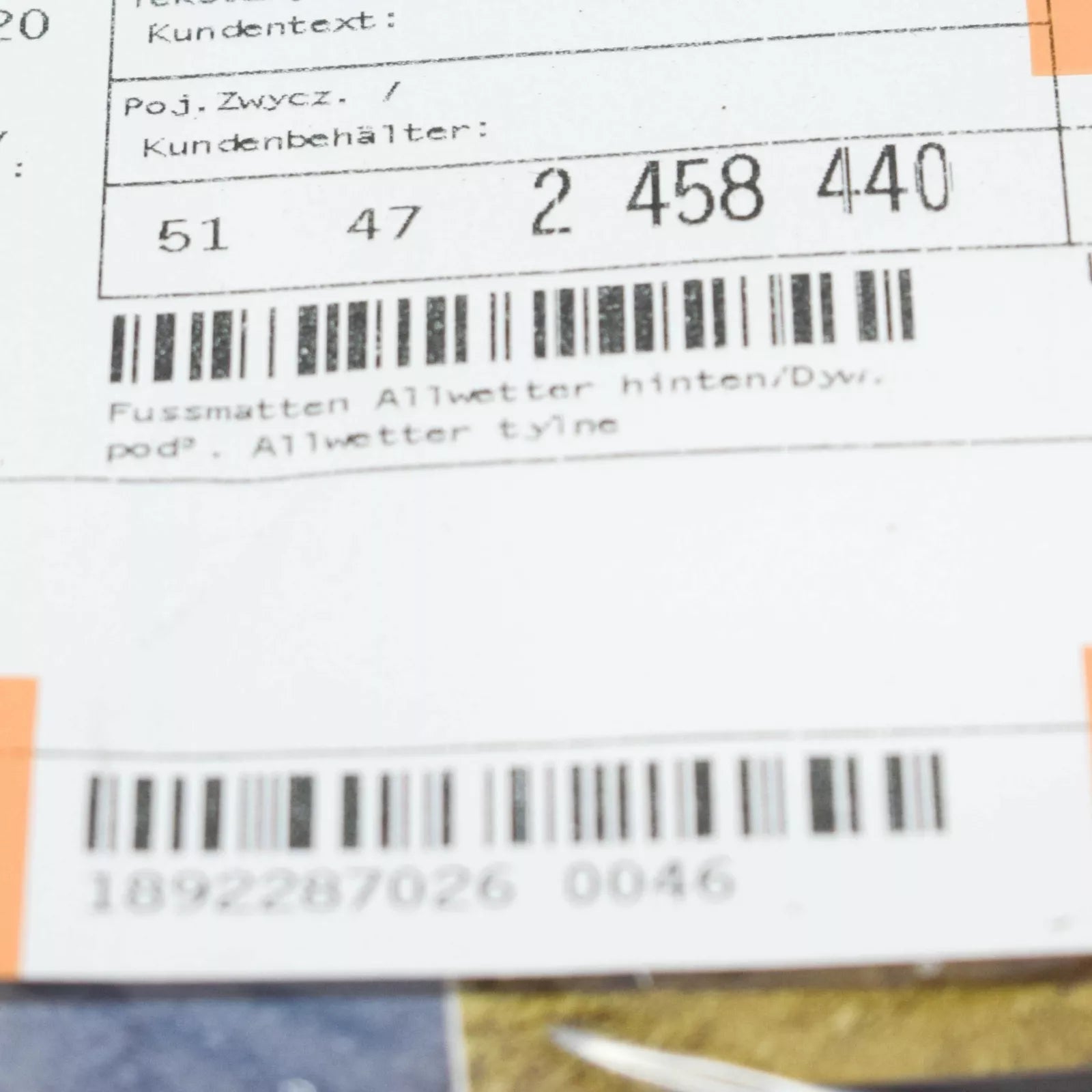 NEW BMW F15 REAR ALL WEATHER FLOOR MATS 51472458440 2458440 ORIGINAL