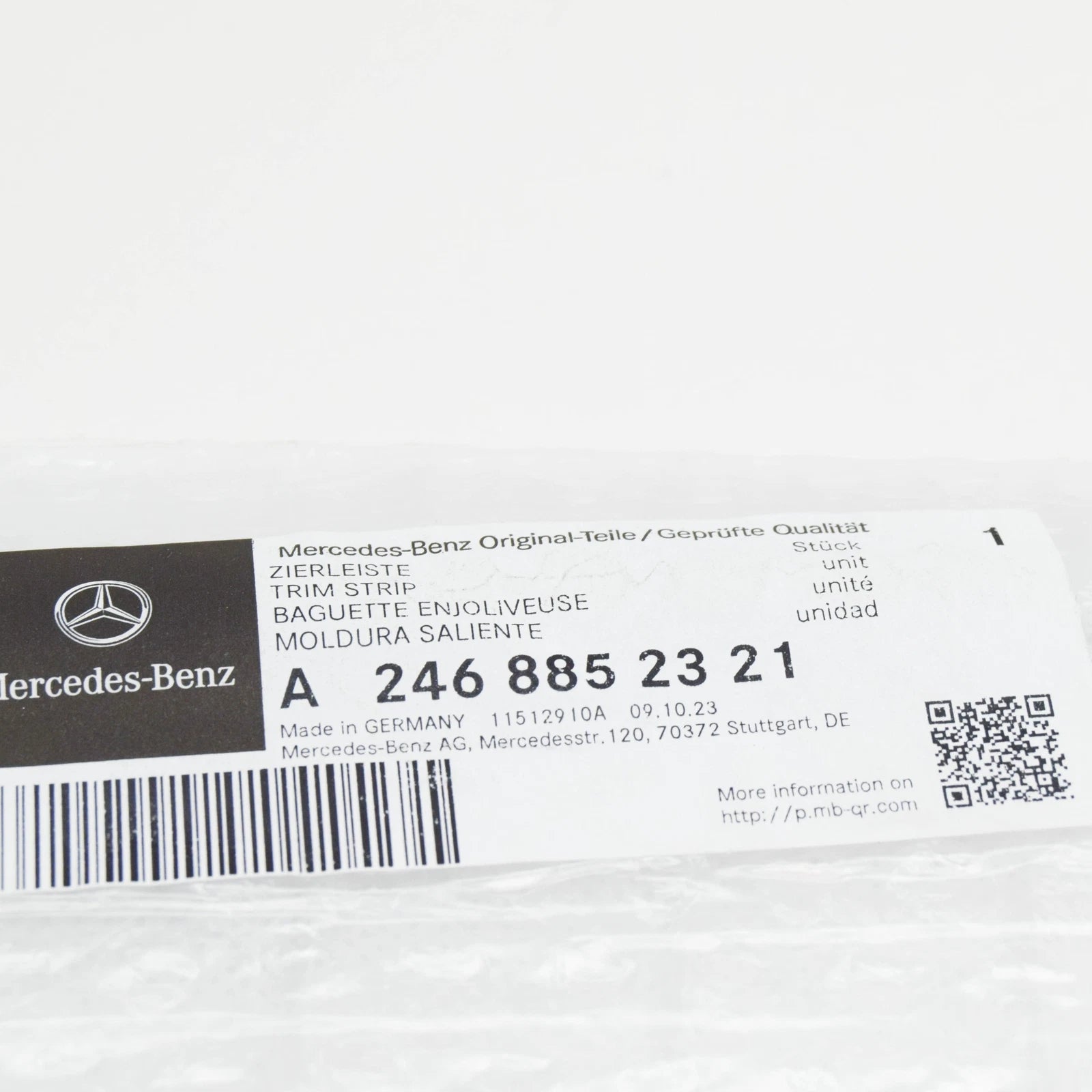 NEW MERCEDES-BENZ B W246 FRONT BUMPER BOTTOM TRIM STRIP A2468852321 ORIGINAL