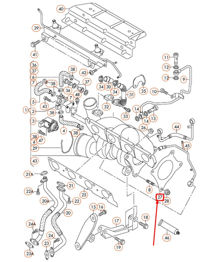 NEW AUDI A1 8X EXHAUST GASKET SEAL 1K0253115AB ORIGINAL
