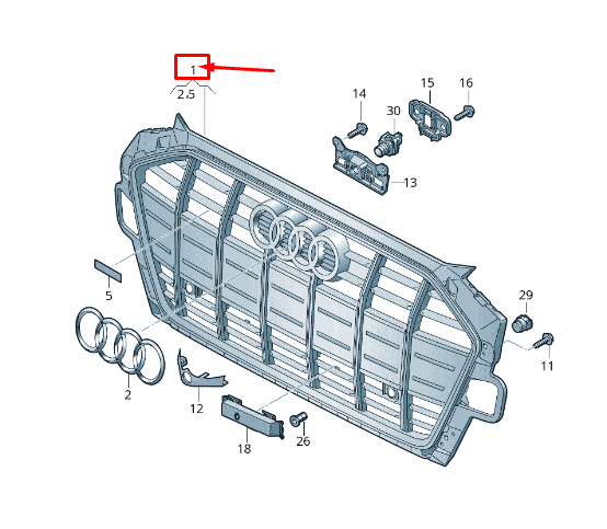 new audi a4 avant b9 radiator grille 8w0853651drmx3 8w0853651dr mx3 original