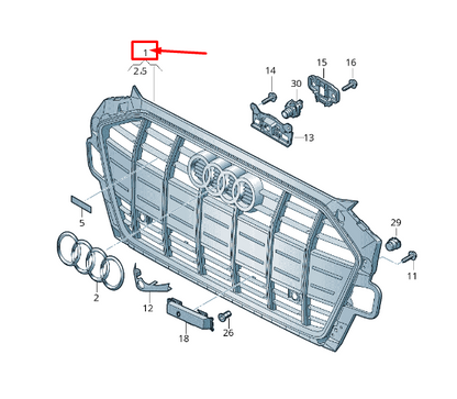 new audi a4 avant b9 radiator grille 8w0853651drmx3 8w0853651dr mx3 original