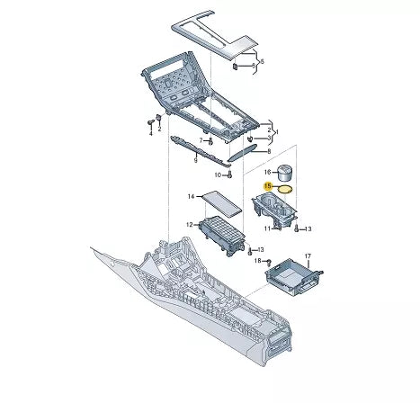 NEW AUDI A6 C8 FRONT CUP HOLDER INSERT 4K0862145B4PK 4K0862145B ORIGINAL