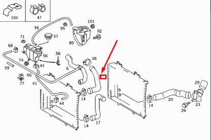 NEW MERCEDES-BENZ CLK C208 RADIATOR TOP HOSE A2025013982 ORIGINAL