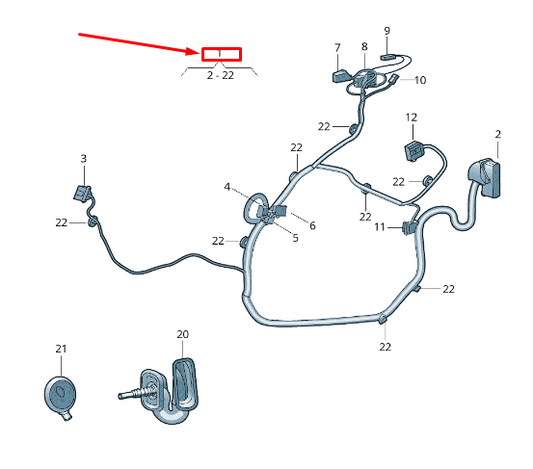 new skoda rapid nh front right door wiring harness rhd 5jh971120bp original