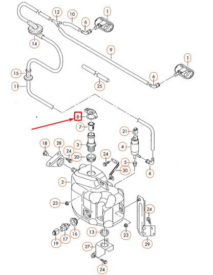 NEW AUDI R8 42 WASHER SYSTEM TANK CAP TOP COVER 1H0955455