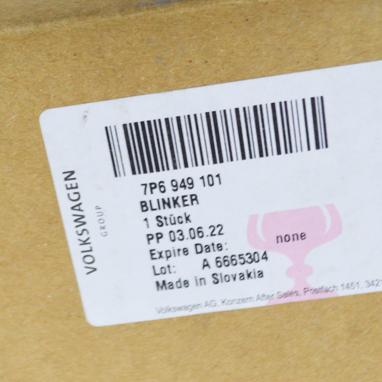 NEW VW TOUAREG 7P FRONT LEFT MIRROR TURN SIGNAL INDICATOR 7P6949101 ORIGINAL