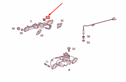 new mercedes-benz cl c215 exhaust manifold nut a0009902552 original