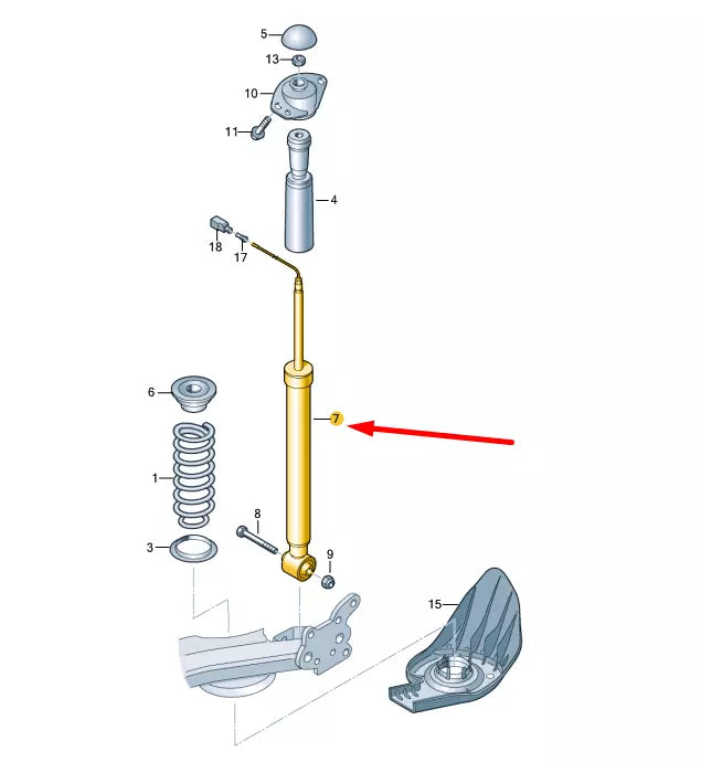 NEW AUDI A1 MK1 REAR GAS SHOCK ABSORBER 6C0513119AT ORIGINAL