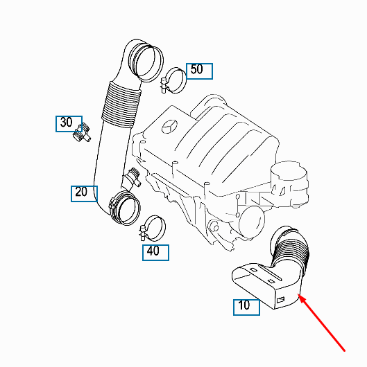 NEW MERCEDES-BENZ A-CLASS W169 AIR INTAKE HOSE A6400900582 2.0 DIESEL ORIGINAL