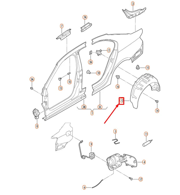NEW VOLKSWAGEN JETTA A6 REAR RIGHT WHEEL HOUSING LINER 5C6810972E ORIGINAL