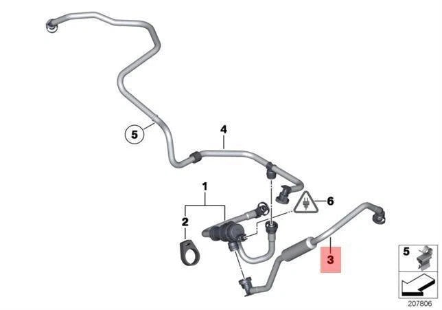 NEW BMW X6 E71 FUEL TANK BREATHER HOSE 13907636133 3.0 PETROL ORIGINAL