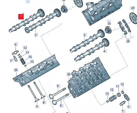 NEW AUDI Q5 FY 80A EXHAUST CAMSHAFT 059109012EN ORIGINAL