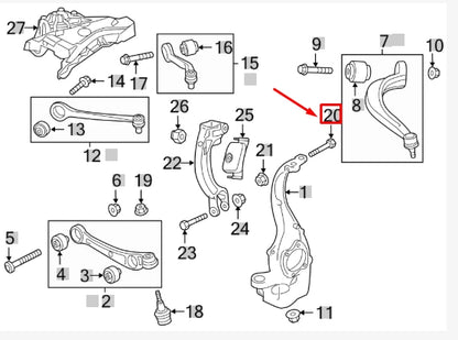 NEW AUDI A4 B8 FRONT STEERING KNUCKLE UPPER MOUNT BOLT N10491802