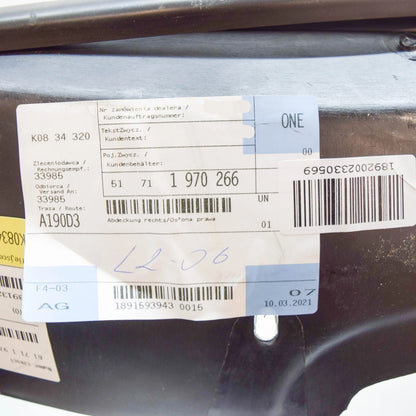 NEW BMW 8 E31 FRONT RIGHT FENDER LINER COVERING 51711970266 ORIGINAL