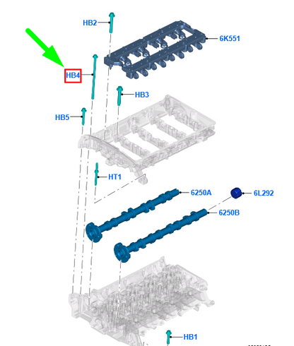 new ford transit mk4 camshaft cover bolt 1372316 w704384-s437 original