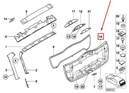 new bmw 3 e46 trunk lid trim panel 8259855 51498259855 2005 13832527 original