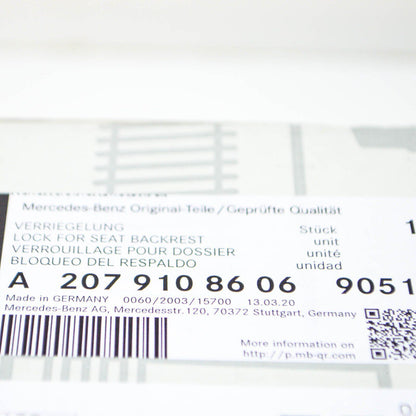 NEW MERCEDES BENZ E C207 FRONT SEAT BACKREST LOCK RIGHT A20791092069051 ORIGINAL