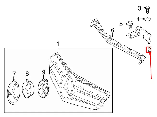 NEW MB C W204 AMG FRONT RADIATOR GRILLE SUPPORT PLATE A2048850336