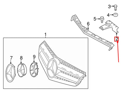 NEW MB C W204 AMG FRONT RADIATOR GRILLE SUPPORT PLATE A2048850336