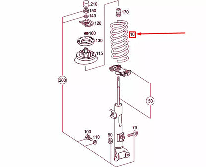 NEW MERCEDES-BENZ C W203 FRONT SPRING A2033214404 ORIGINAL