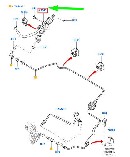 new ford transit mk3 clutch master cylinder cc11-7a543-ba 2350852 original
