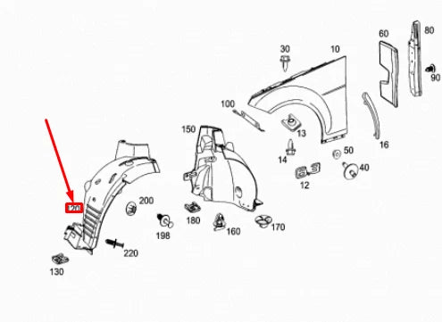 NEW MB C COUPE C204 AMG FRONT LEFT FENDER WHEEL HOUSE COVER A2046908730 ORIGINAL