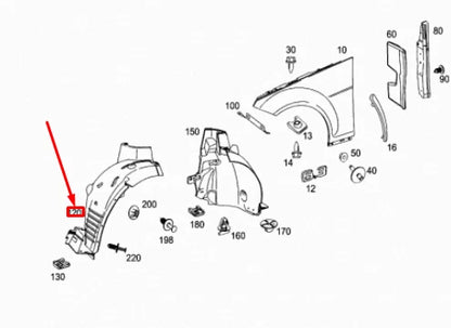 NEW MB C COUPE C204 AMG FRONT LEFT FENDER WHEEL HOUSE COVER A2046908730 ORIGINAL
