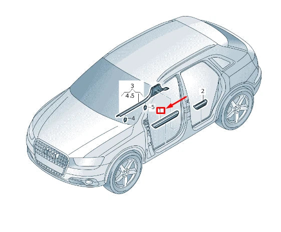 NEW AUDI Q3 8U FRONT RIGHT OUTER SILL TRIM STRIP 8U08533749B9