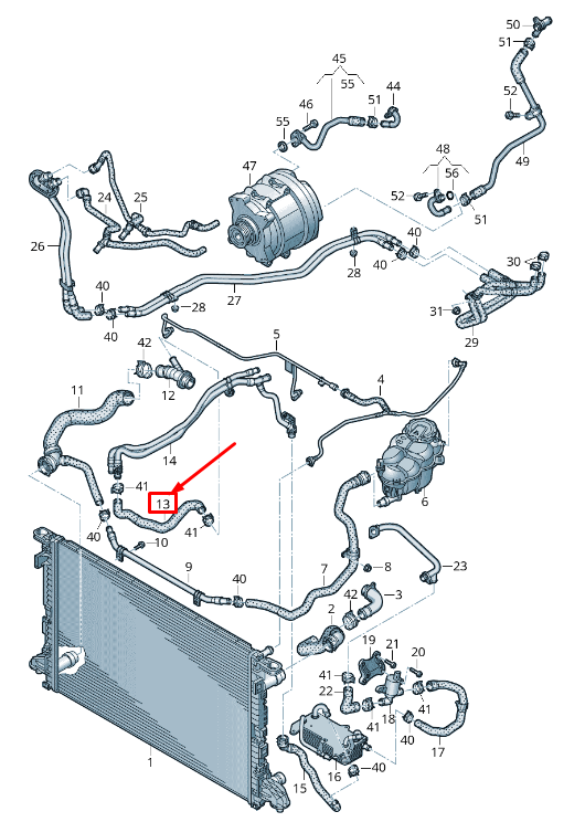 NEW AUDI A8 4N ENGINE COOLANT HOSE 4N0819672N ORIGINAL