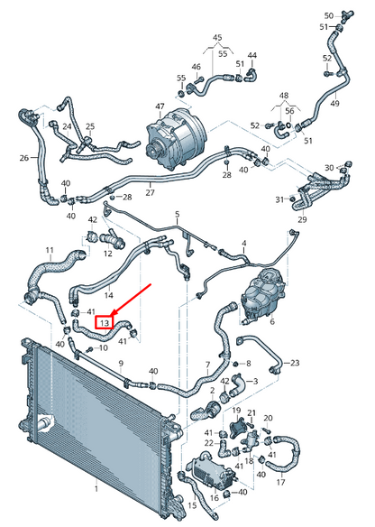NEW AUDI A8 4N ENGINE COOLANT HOSE 4N0819672N ORIGINAL