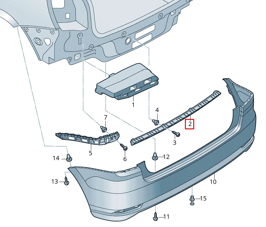 NEW VOLKSWAGEN AMEO REAR BUMPER CENTER BRACKET MOUNT 6RW807863