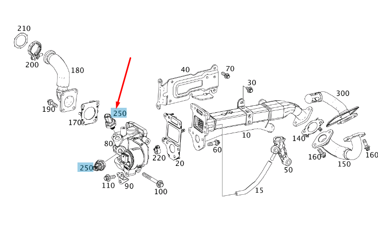 NEW MB A W176 EXHAUST GAS RECIRCULATION PRESSURE SENSOR A2709050300 ORIGINAL