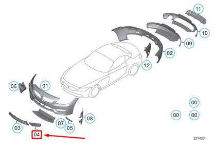 NEW BMW Z4 ROADSTER E89 FRONT BUMPER RIGHT M GRILLE 51118038093 8038093 ORIGINAL