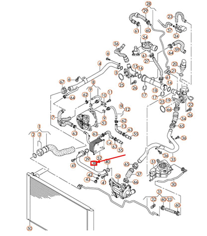 NEW AUDI A8 D4 FRONT CENTER COOLANT PIPE 079121481P ORIGINAL