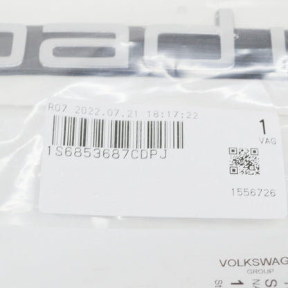 NEW VOLKSWAGEN UP REAR LOAD UP EMBLEM BADGE 1S6853687CDPJ ORIGINAL
