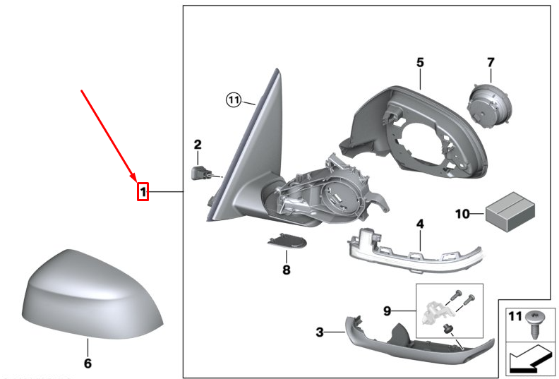 new bmw x3 g01 front right side wing mirror lhd 51168491678 8491678 original