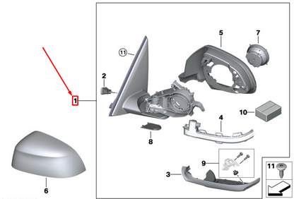 new bmw x3 g01 front right side wing mirror lhd 51168491678 8491678 original