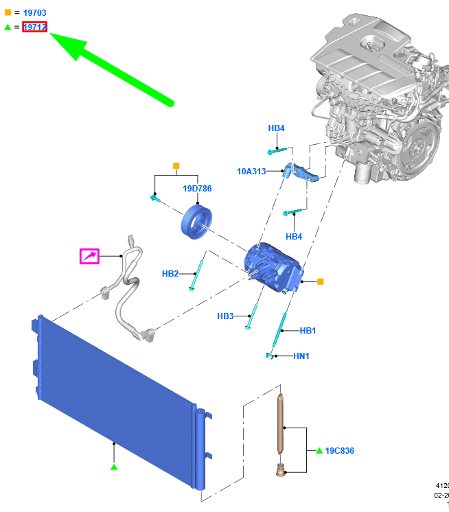new ford kuga cx482 mk3 air conditioning condenser assy 2434682 original