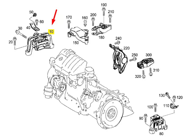 NEW MERCEDES BENZ GLA X156 ENGINE MOUNT RIGHT SIDE A2462402417 2017 ORIGINAL