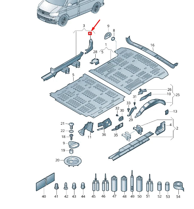 NEW VW TRANSPORTER VI T6 C-PILLAR RIGHT INSERT PLATE 7H0802822F